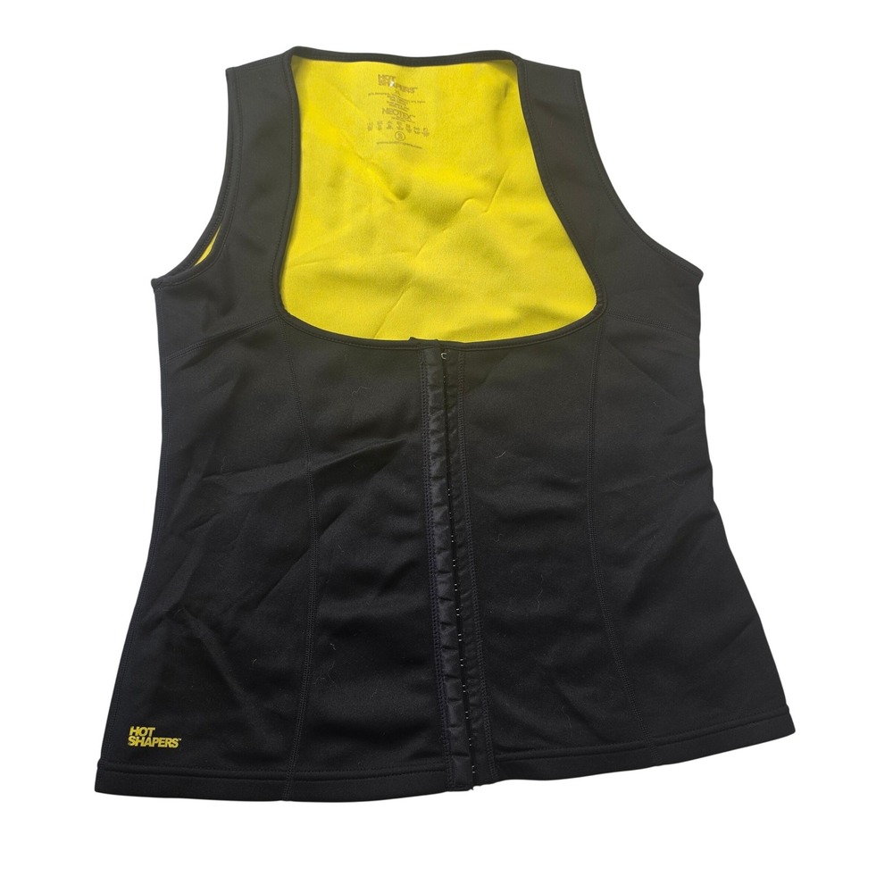 Hot Shapers Waist Trainer Vest Women Large Black Yellow Neotex Sweat Tank Top